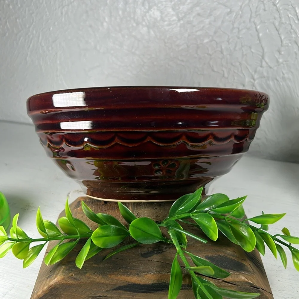 Marcrest Daisy Dot Divided Stoneware Serving Dish Bowl VTG Farmhouse Country